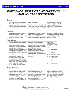 impedance, short circuit currents, and voltage distortion