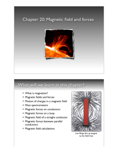 Chapter 20: Magnetic field and forces What will we learn in this