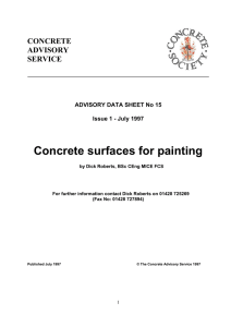 Finishes - Concrete Surfaces for Painting