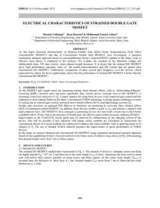 electrical characteristics of strained double gate mosfet