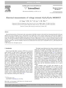 Electrical measurements of voltage stressed Al2O3/GaAs MOSFET