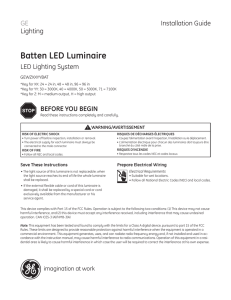 GE Indoor LED Architectural Lighting Fixtures Batten LED Luminaire