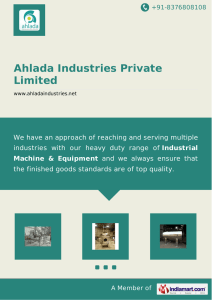 Products Catalog - Ahlada Industries Private Limited