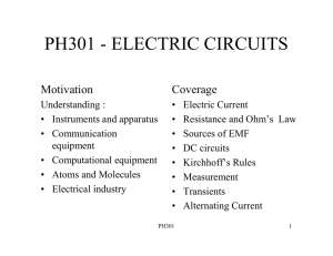 PH301 - ELECTRIC CIRCUITS