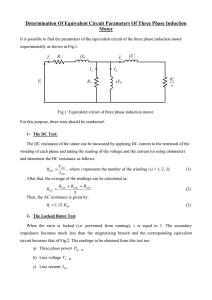 Determination Of Equivalent Circuit Parameters Of Three Phase