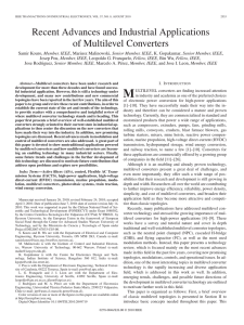 Recent Advances and Industrial Applications of Multilevel Converters