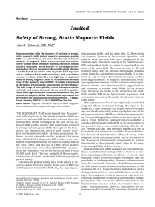 Safety of Strong, Static Magnetic Fields