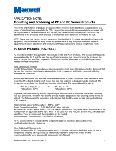 Mounting and Soldering of PC and BC Series Products