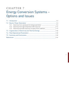 Energy Conversion Systems - Options and Issues