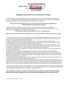 Installation Instructions for 30-140 Electric Fuel Pump