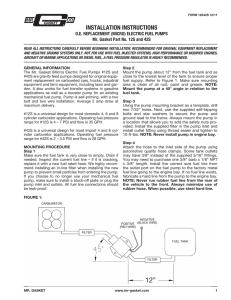 Mr. Gasket Instructions Micro Electric Fuel Pump 12S and 42S