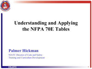 Understanding And Applying The Nfpa 70e Tables Palmer Hickman