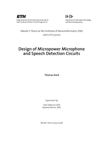 Design of Micropower Microphone and Speech Detection Circuits