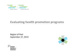 Evaluating Health Promotion Programs