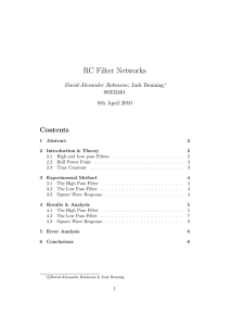 RC Filter Networks
