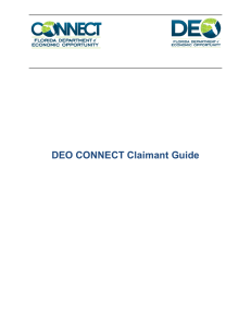 DEO CONNECT Claimant Guide - Department of Economic