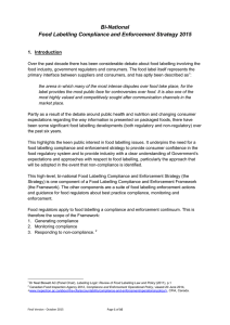 Bi-National Food Labelling Compliance and Enforcement Strategy