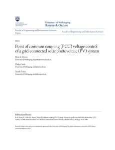 Point of common coupling (PCC) voltage control of a grid