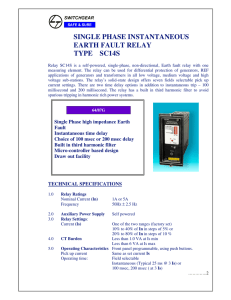 SINGLE PHASE INSTANTANEOUS EARTH FAULT RELAY TYPE