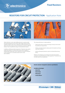 RESISTORS FOR CIRCUIT PROTECTION