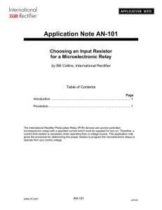 Choosing an Input Resistor for a Microelectronic Relay