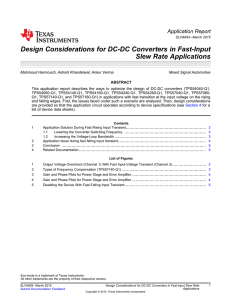 Design Considerations for DC-DC Converters in Fast