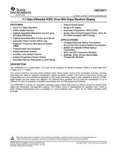 11.3 Gbps Differential VCSEL Driver w/Output Waveform Shaping