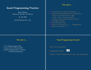 Good Programming Practice