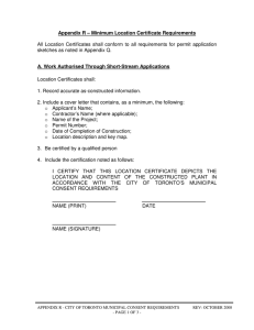 Appendix R – Minimum Location Certificate Requirements All
