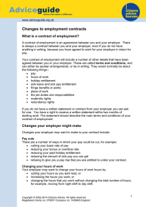 Changes to employment contracts