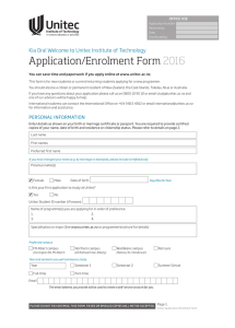 Application/Enrolment Form 2016