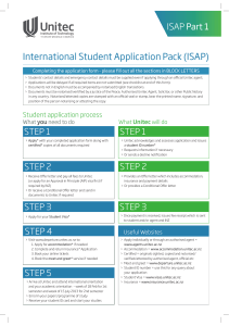 International Student Application Pack (ISAP)