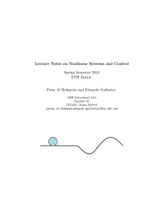 Lecture Notes on Nonlinear Systems and Control Spring Semester