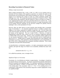 Recording Uncertainty in Measured Values