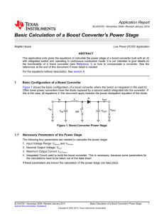 Basic Calculation of a Boost Converter`s Power