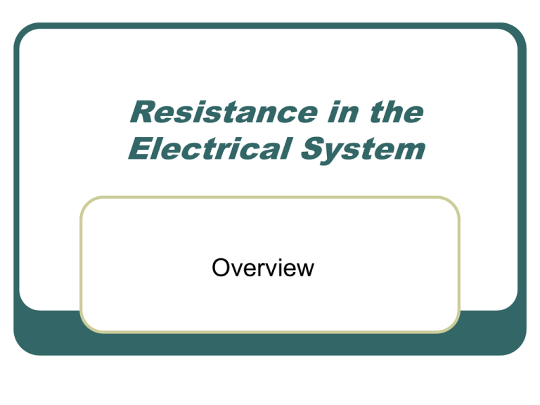 resistance-in-the-electrical-system