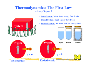 Thermodynamics: The First Law