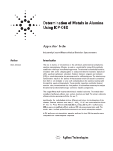 Determination of Metals in Alumina Using ICP-OES