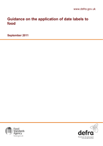 Guidance on the application of date labels to food