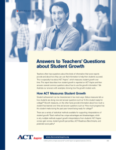 Answers to Questions Teachers Have about Student Growth