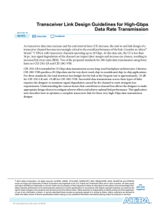 AN 672: Transceiver Link Design Guidelines for High