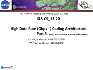 SLS-CS_13-20 High Data Rate (Gbps +) Coding Architecture