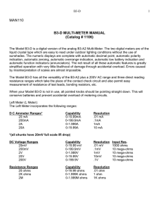 B3-D Multimeter User Manual