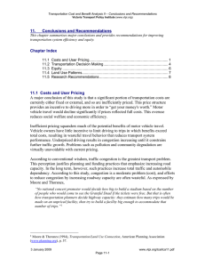 11. Conclusions and Recommendations Chapter Index 11.1 Costs