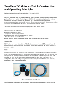 Brushless DC Motors – Part I: Construction and Operating Principles