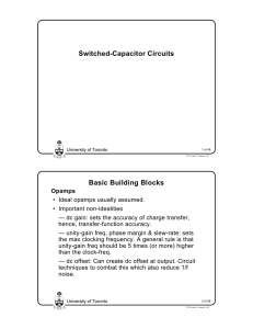 Switched-Capacitor Circuits Basic Building Blocks