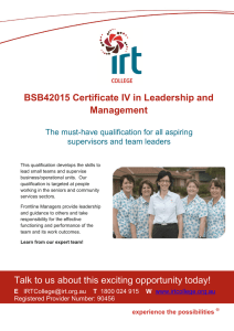 BSB42015 Certificate IV in Leadership and Management Talk to us