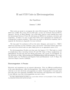 SI and CGS Units in Electromagnetism