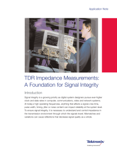 TDR Impedance Measurements: A Foundation for Signal