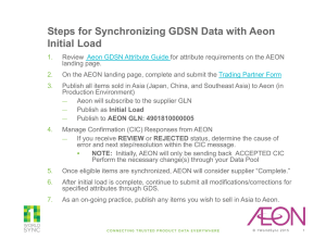 Steps for Synchronizing GDSN Data with Aeon Initial Load